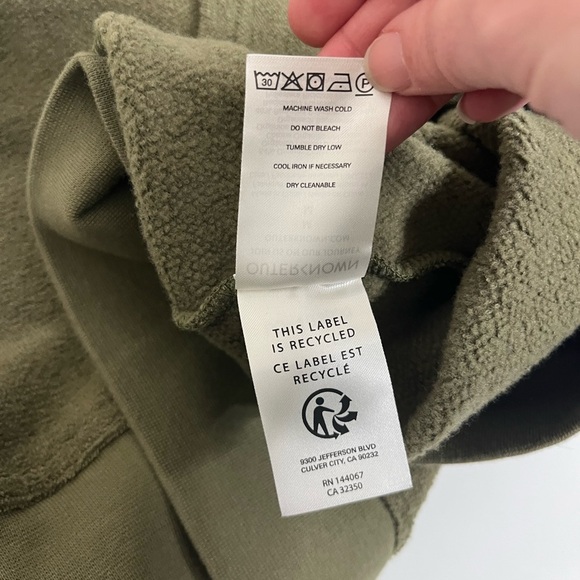 Outerknown Hooded Pullover Terry Sweatshirt Size Medium Green - Picture 4 of 8